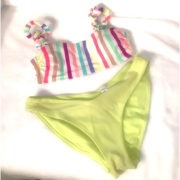 NoBo Neon Stripe Juniors Bikini‎ - Picture 1 of 11